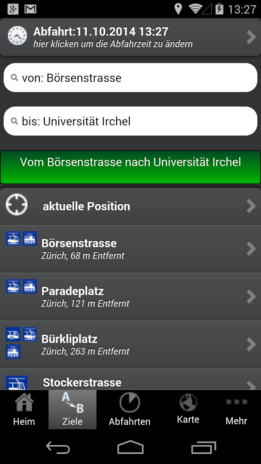 A+ Journey Planner Zürich Screen 2