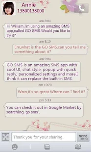 GO SMS Pro Love Letter Theme - screenshot thumbnail