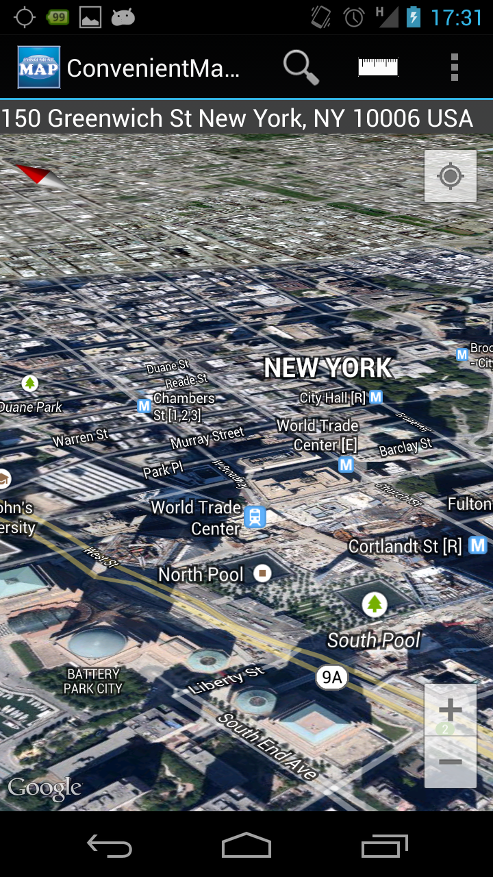 Android application ConvenientWorldMap3D screenshort