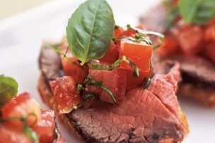 Tenderloin and Heirloom Tomato Canap&amp;#233;s