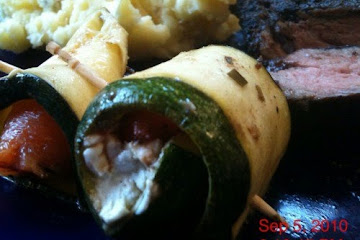 Cracked Pepper and Goat Cheese Zucchini Roll-Ups