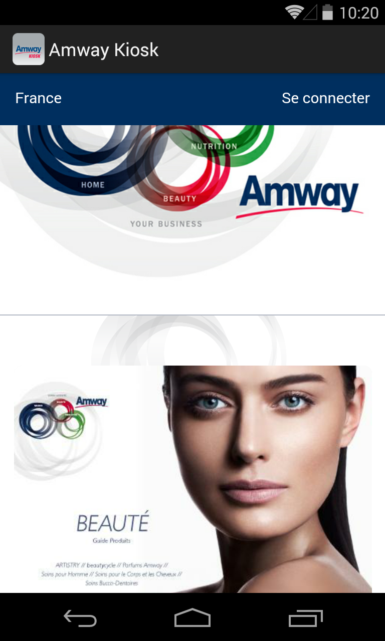 Android application Amway Kiosk Europe and Russia screenshort