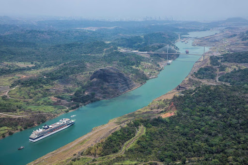 Celebrity_Infinity_Panama_Canal_3 - Celebrity Infinity cruises through the Panama Canal, one of its signature sailings.