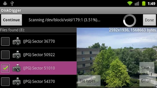 DiskDigger undelete (root) - screenshot thumbnail