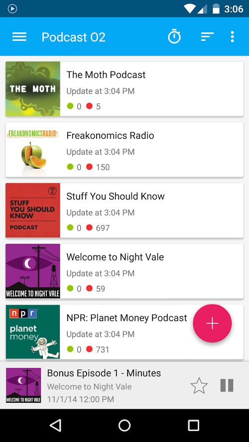 Android application Podcast O2 screenshort