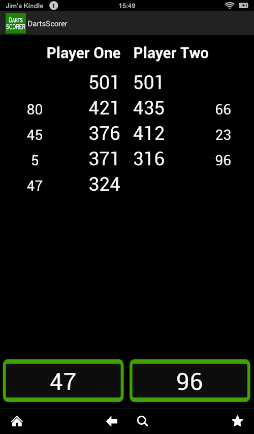 Android application Darts Scorer screenshort