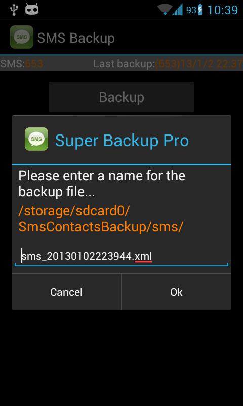 Super Backup Pro: SMS&Contacts - screenshot