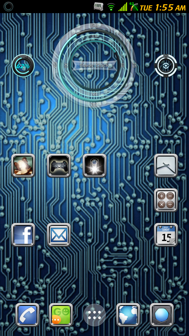 Circuit Board Live WP blue 3d Screen 3
