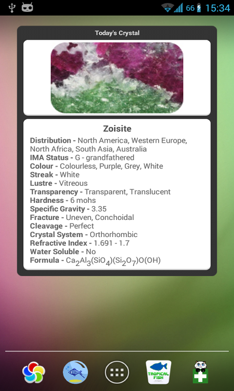 Android application Crystal Widget screenshort