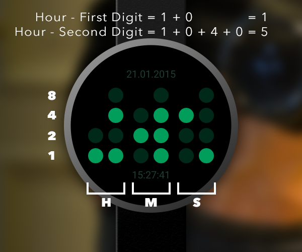 BWF - Binary Watch Face Screen 2