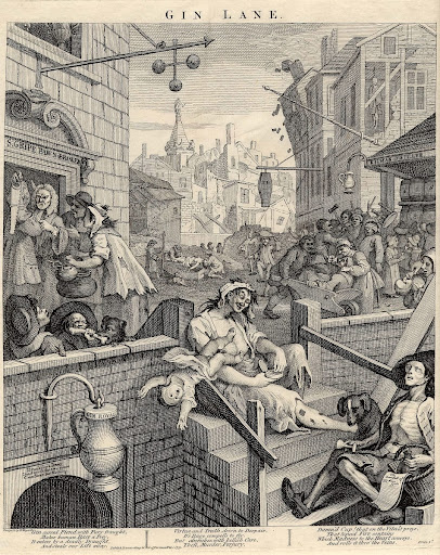 William Hogarth, Beer Street and Gin Lane, two prints ...