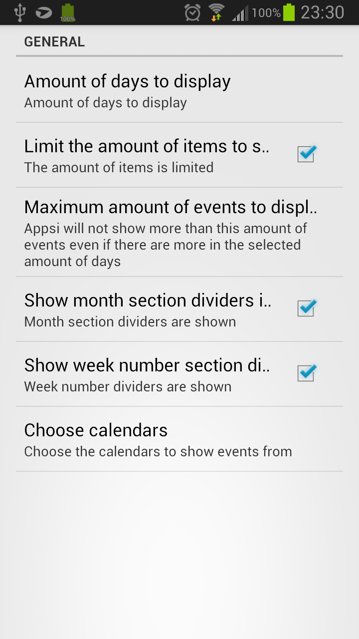 Appsi Calendar plugin Screen 3