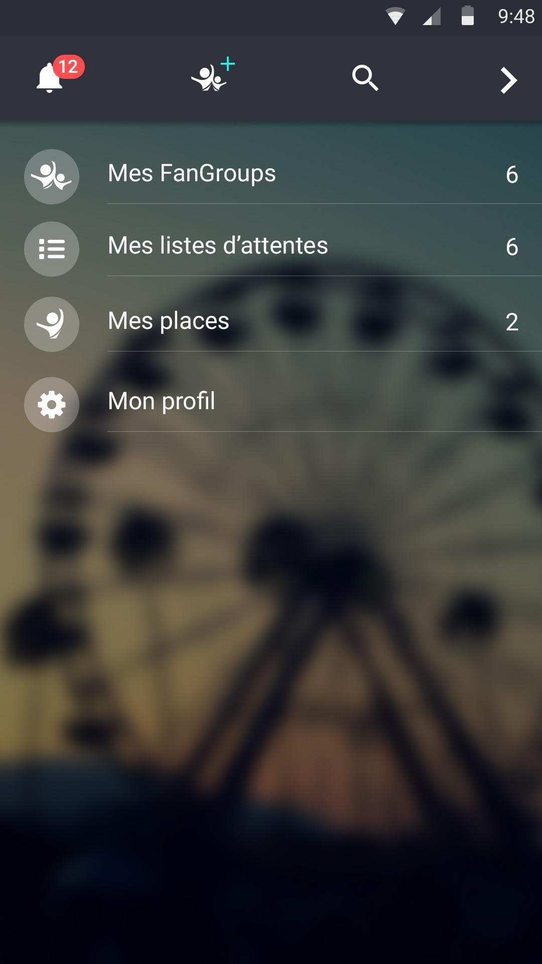 Android application Seaters screenshort