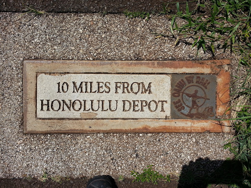 10 Miles From Honolulu Depot / See Oahu By Trail Plaque 