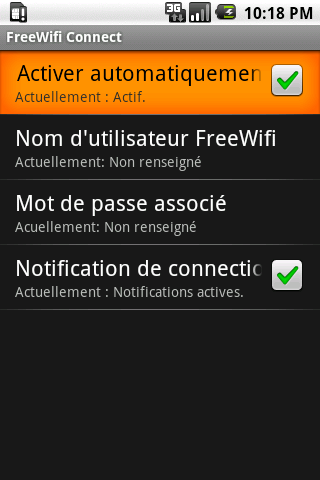 Android application FreeWifi Connect screenshort