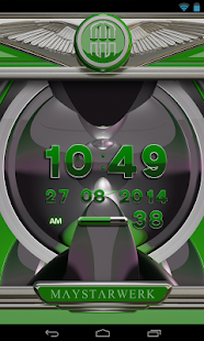 Digi Clock Widget Green Star - náhled