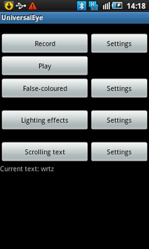 Android application UniversalEye screenshort