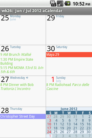 aCalendar Android