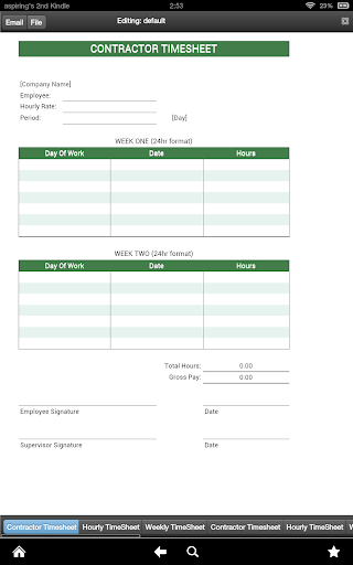 Contractors Timesheet