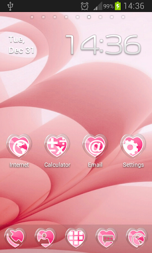 Hearty Pink GO Launcher Theme