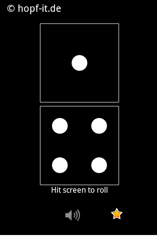 Android application Trivial Dice screenshort