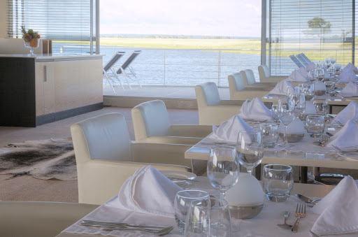 Zambezi-Queen-Restaurant-Dining-Room - Take in scenic views from the dining room aboard AmaWaterways' Zambezi Queen.