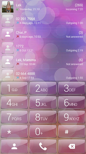 Dialer theme Pink Bubbles