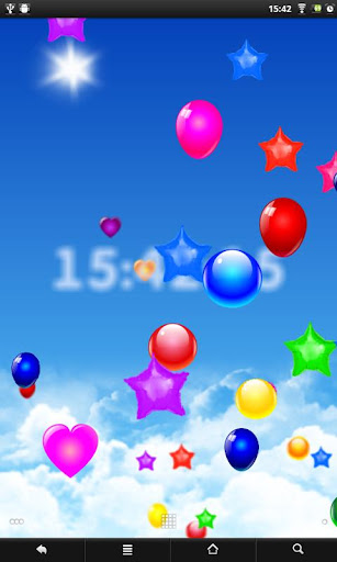 Balloons around clock