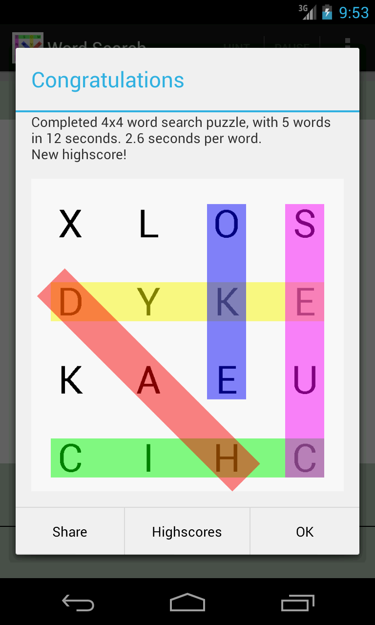 Word Search Screen 3