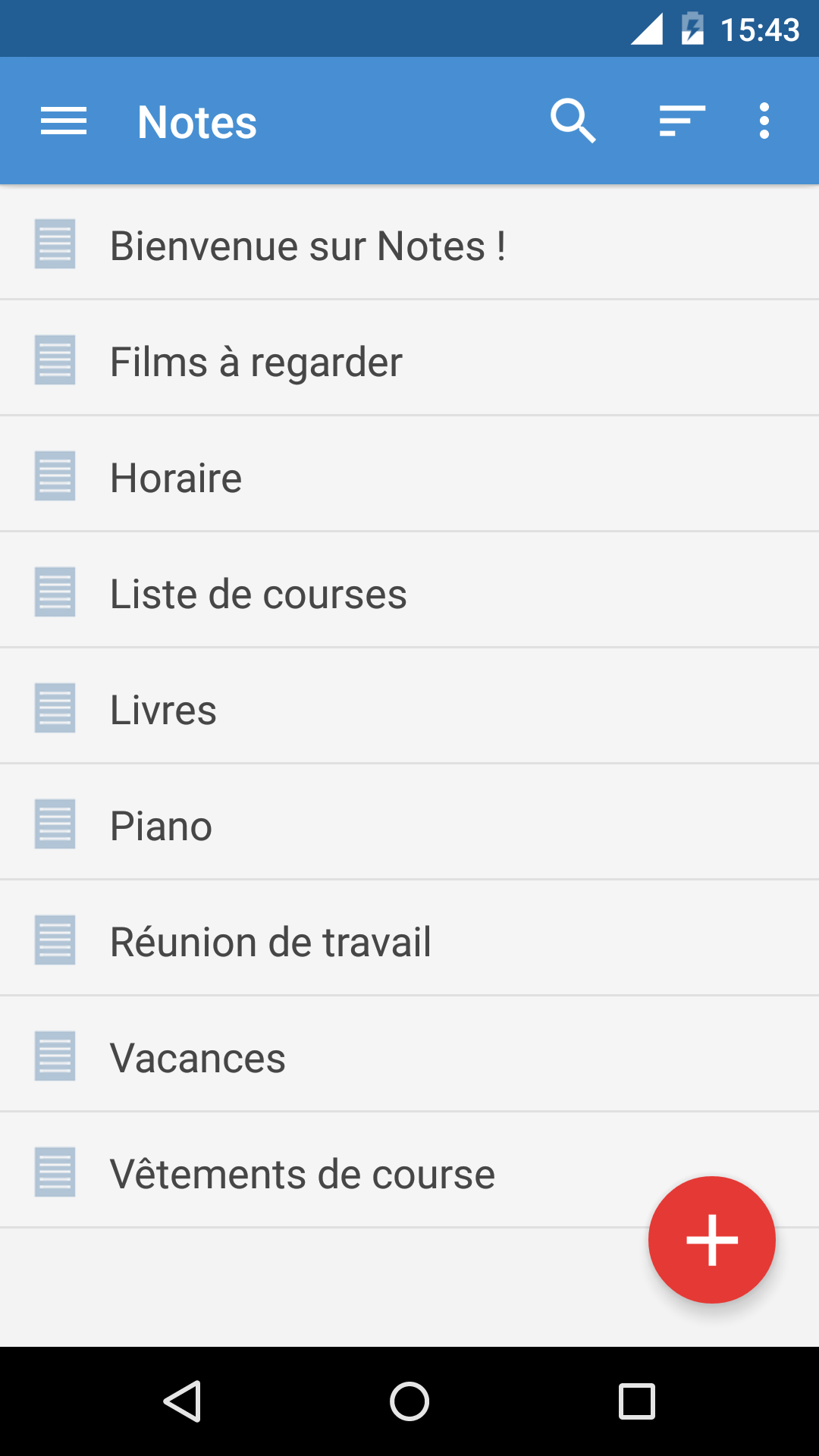 Android application Notes screenshort