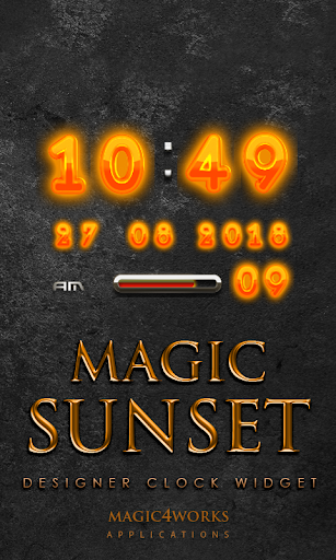 Sun Glow Digital Clock Widget