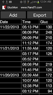 GlucMon Diabetic Glucose Log