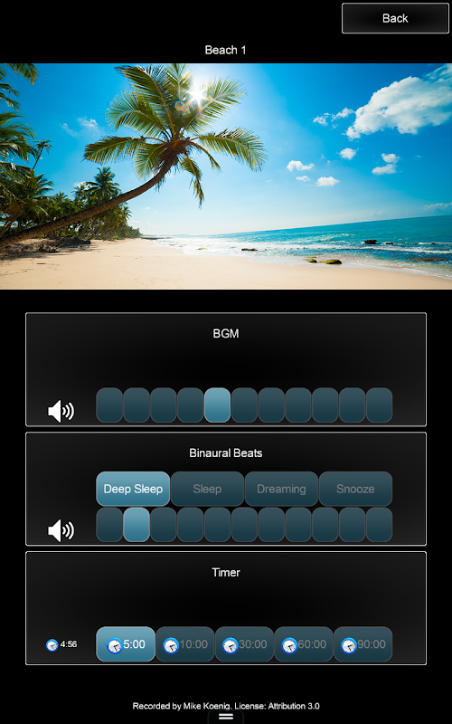 Android application Perfect Sleep w/Binaural Beats screenshort