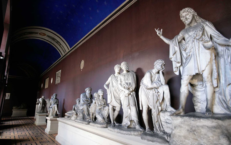 Inside the Thorvaldsen Museum in Copenhagen, dedicated to 19th century Danish sculptor Bertel Thorvaldsen.