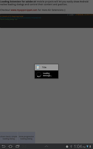 Loading Dialog Air Extension