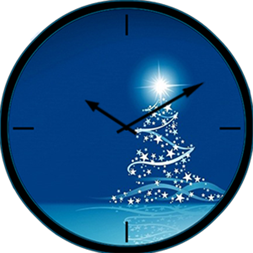 Blue Christmas Analog Clock 娛樂 App LOGO-APP開箱王