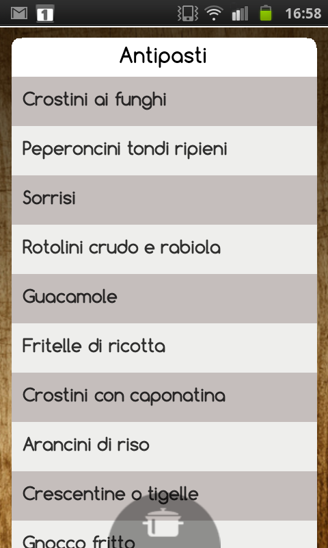 Android application Italian Recipes Premium screenshort