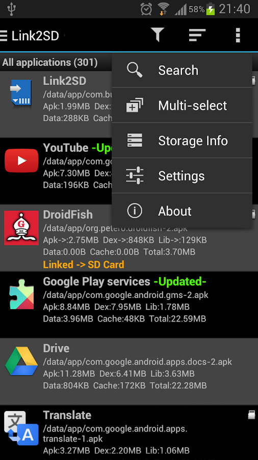 Link2SD - screenshot