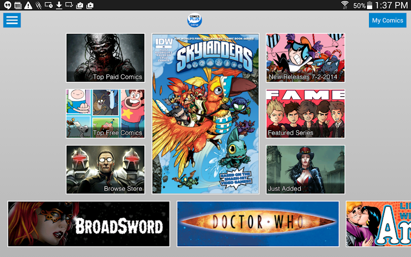 Comics Plus Screen 1