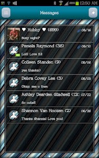 Lastest GO SMS - Blue Gray Stripes APK for PC