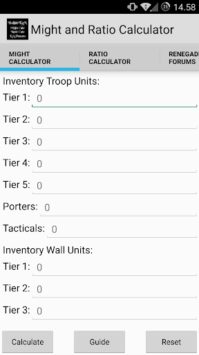 KoM:Might and Ratio Calculator