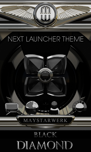 Next Launcher Theme Black Diam