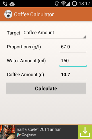 Coffee Calculator