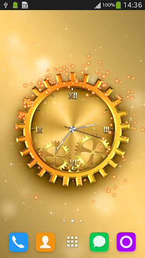 Golden Clock Live Wallpaper