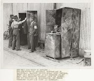 Verbrande kast dient als werkplek