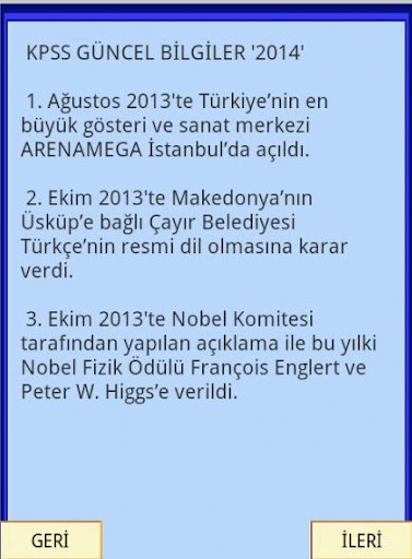 【免費教育App】KPSS GÜNCEL BİLGİLER 2014-APP點子