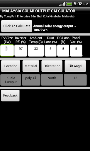 Malaysia Solar Calculator