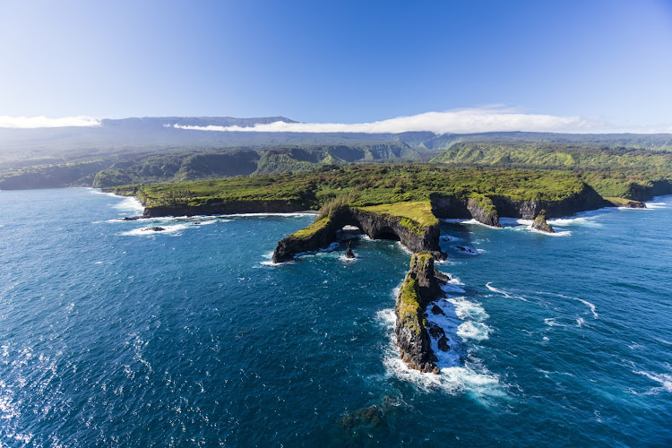 Sea cliffs on the east side of Maui.  