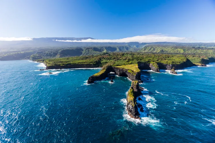 Sea cliffs on the east side of Maui.  