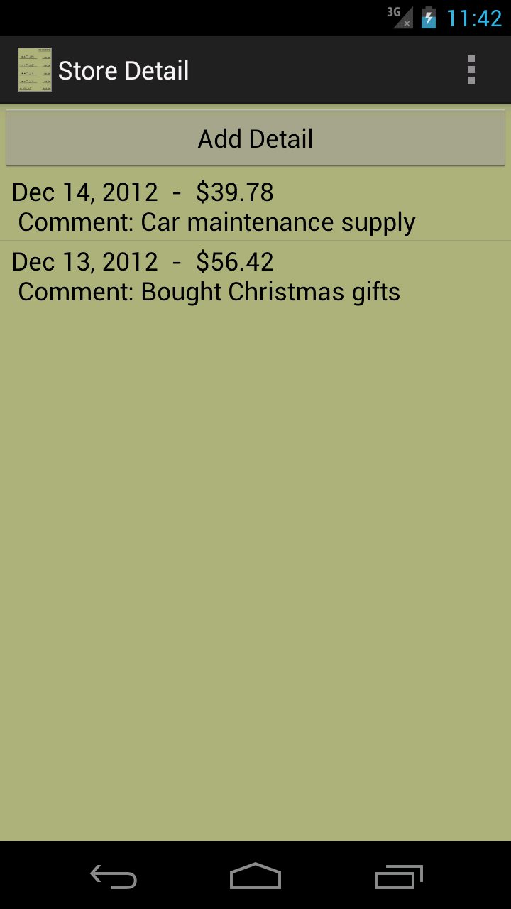 Receipt Saver Screen 2
